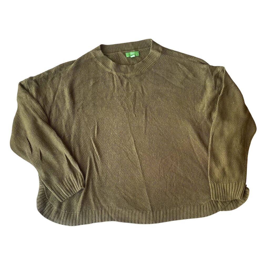 DIP Sz 3X Sweater Olive Green Long Sleeve Chunky Knit Casual Fall Boho Womens